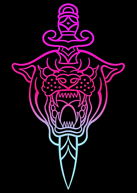 panther dagger tattoo