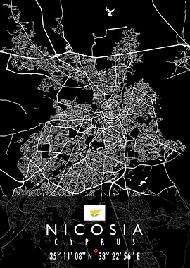 NICOSIA MAP CYPRUS