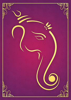 Lord Ganesh Purple Yellow