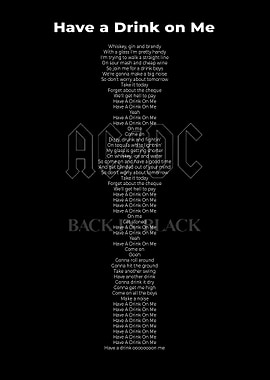 Lyric Back in Black poster