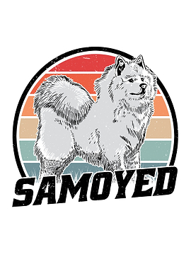 Samoyed Retro Sled Dog