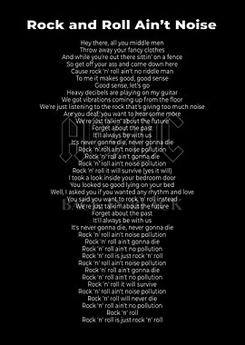 Lyric Back in Black poster