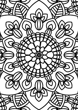 BW Floral Mandala Patt 04