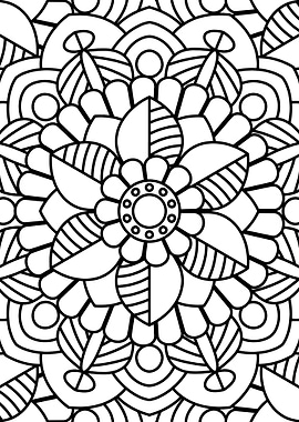 BW Floral Mandala Patt 07