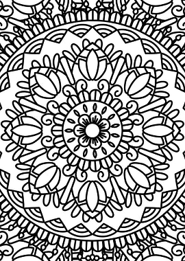 BW Floral Mandala Patt 02