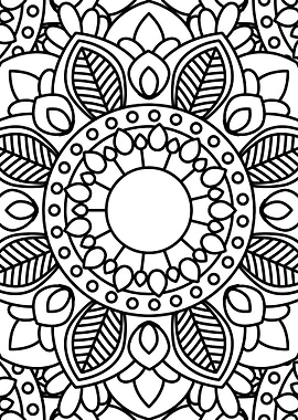 BW Floral Mandala Patt 05