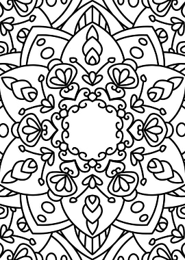 BW Floral Mandala Patt 03