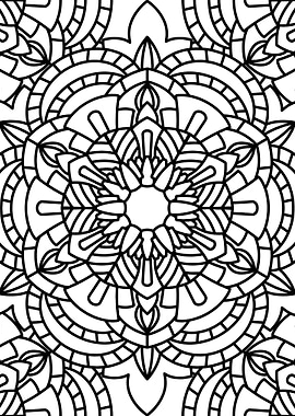 BW Floral Mandala Patt 08