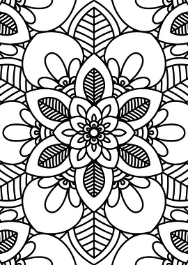 BW Floral Mandala Patt 09