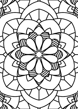 BW Floral Mandala Patt 10