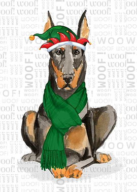 Doberman Christmas Dog