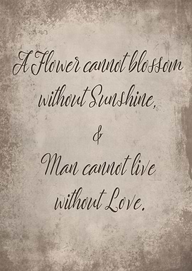 Man cant live without love