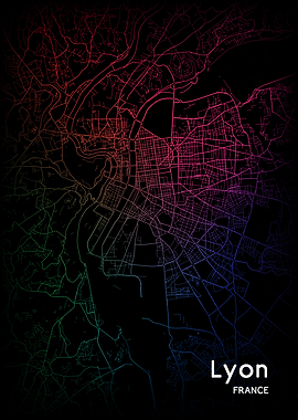 Lyon City Map France