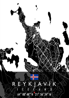 REYKJAVIK MAP ICELAND