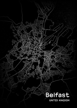 Belfast City Map UK