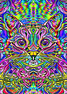 Cat Colorful Psy