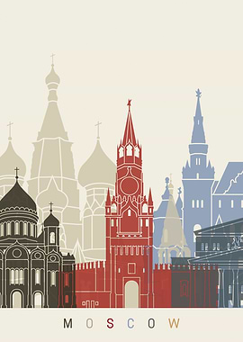 Moscow skyline poster