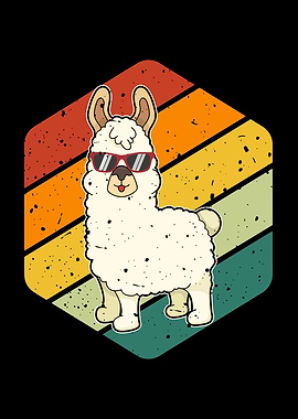 Vintage Llama Retro Alpaca