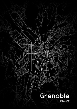 Grenoble City Map France