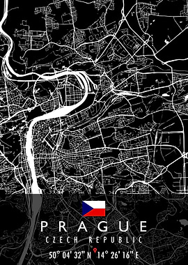 PRAGUE MAP CZECH REPUBLIC