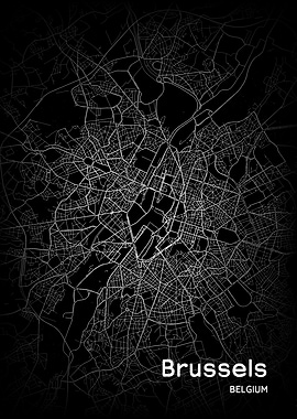 Brussels City Map Belgium