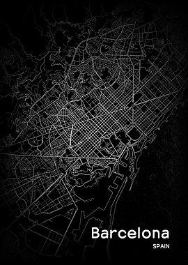 Barcelona City Map Spain