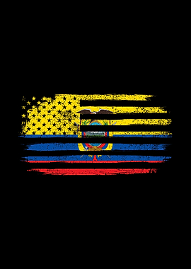 Ecuador USA Flag