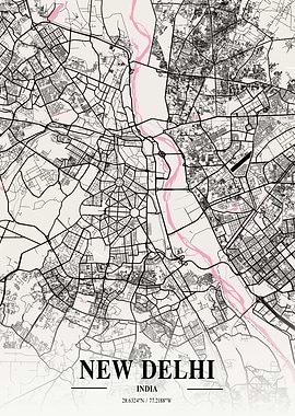 New Delhi Neapolitan Map
