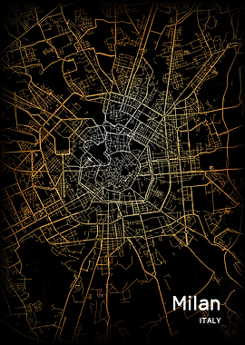 Milan City Map Italy