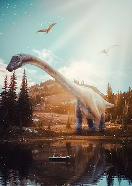 Brachiosaurus near a river