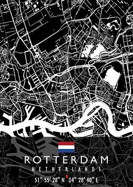 ROTTERDAM MAP NETHERLANDS