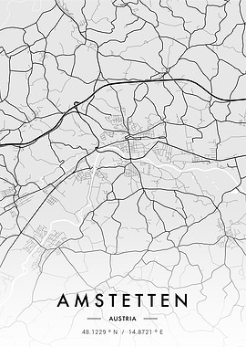 Amstetten City Map White