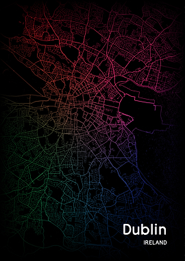Dublin City Map Irland