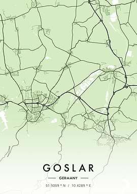 Goslar City Map Green