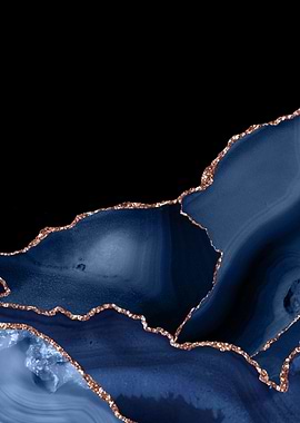 Navy Rose Gold Agate Tex03