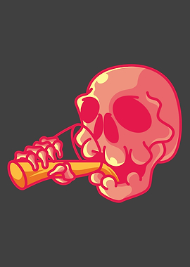 Beer Drinking Skull Funny