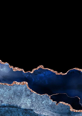 Navy Rose Gold Agate Tex10