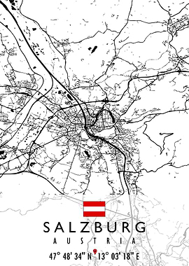 SALZBURG MAP AUSTRIA