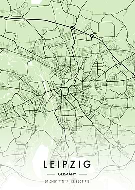 Leipzig City Map Green
