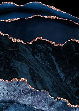 Navy Rose Gold Agate Tex02