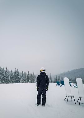 hiker on top of mountain