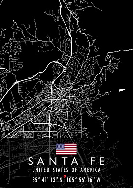 SANTA FE MAP USA