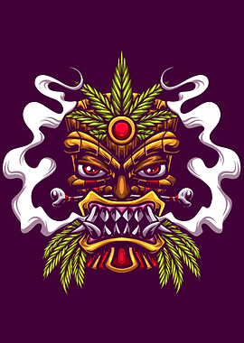 Tiki Mask Cannabis monster