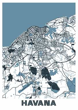 Havana City Map Cuba