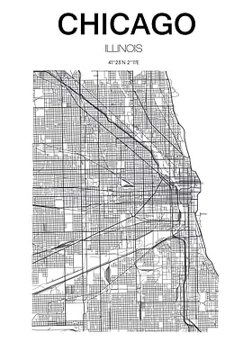 Chicago City Map USA