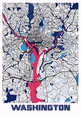Washington City Map USA