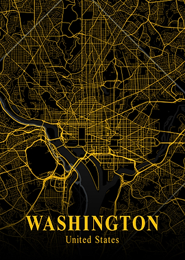 Washington City Map USA