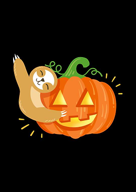 Halloween Pumpkin Sloth
