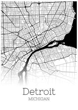 Detroit City Map USA