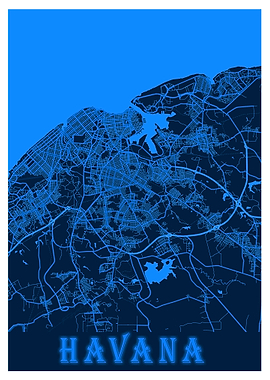 Havana City Map Cuba